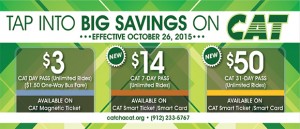 green plaid background with text "tap into big savings on CAT" with october 2015 pass rates