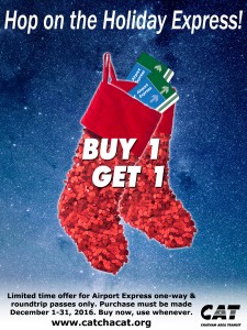 Airport Express buy one, get one image with red stockings